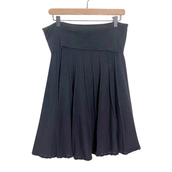 Anthropologie HWR Black Knit A-Line Skirt Size Large Goth‎ Whimsigoth Crochet - Picture 1 of 10